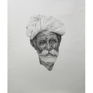 Saeed Lakho, untitled, 14 x 18 Inch, Pointer on Paper, Figurative Painting, AC-SL-027